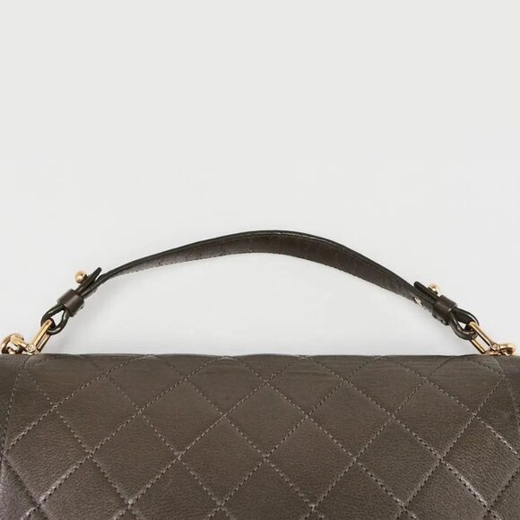 Chanel Khaki Quilted Leather Click Label Large Shoulder Bag - Picture 6 of 12